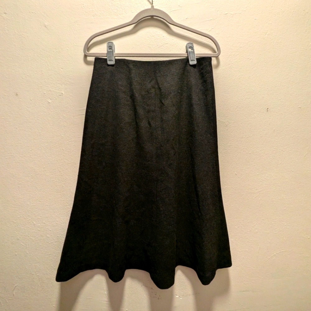 Uniqlo Black-Gray Women's Wool-Blend Skirt